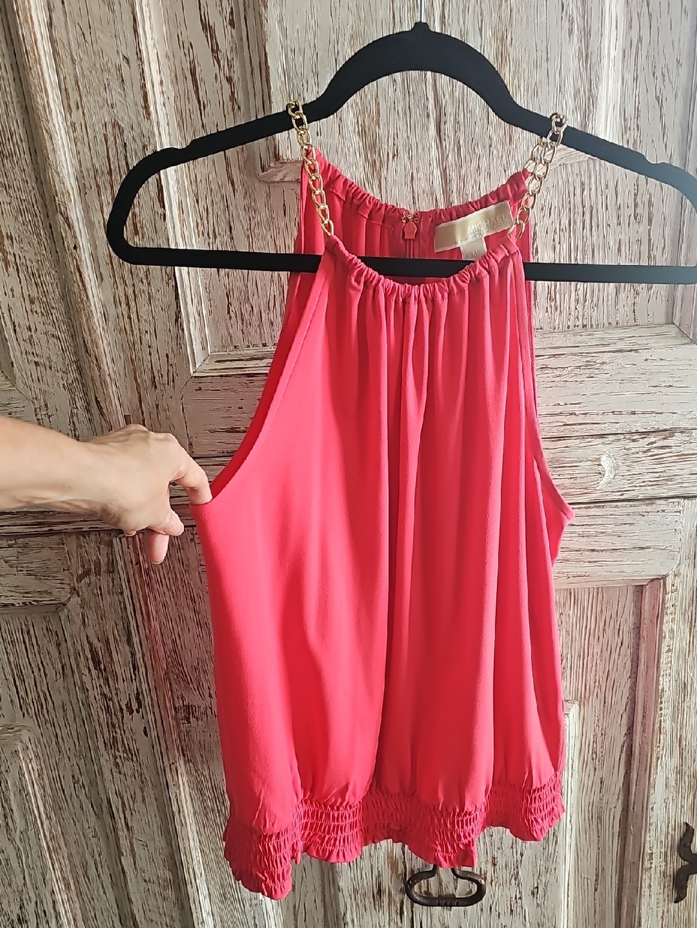 NWOT Michael Kors Coral Halter with Gold Chain Straps - SIZE MEDIUM